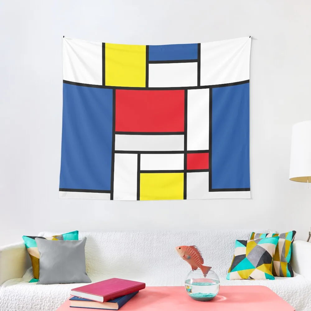 mondrian minimalist de stijl modern art abstract design new Tapestry Japanese Room Decor Room Decor Aesthetic Tapestry