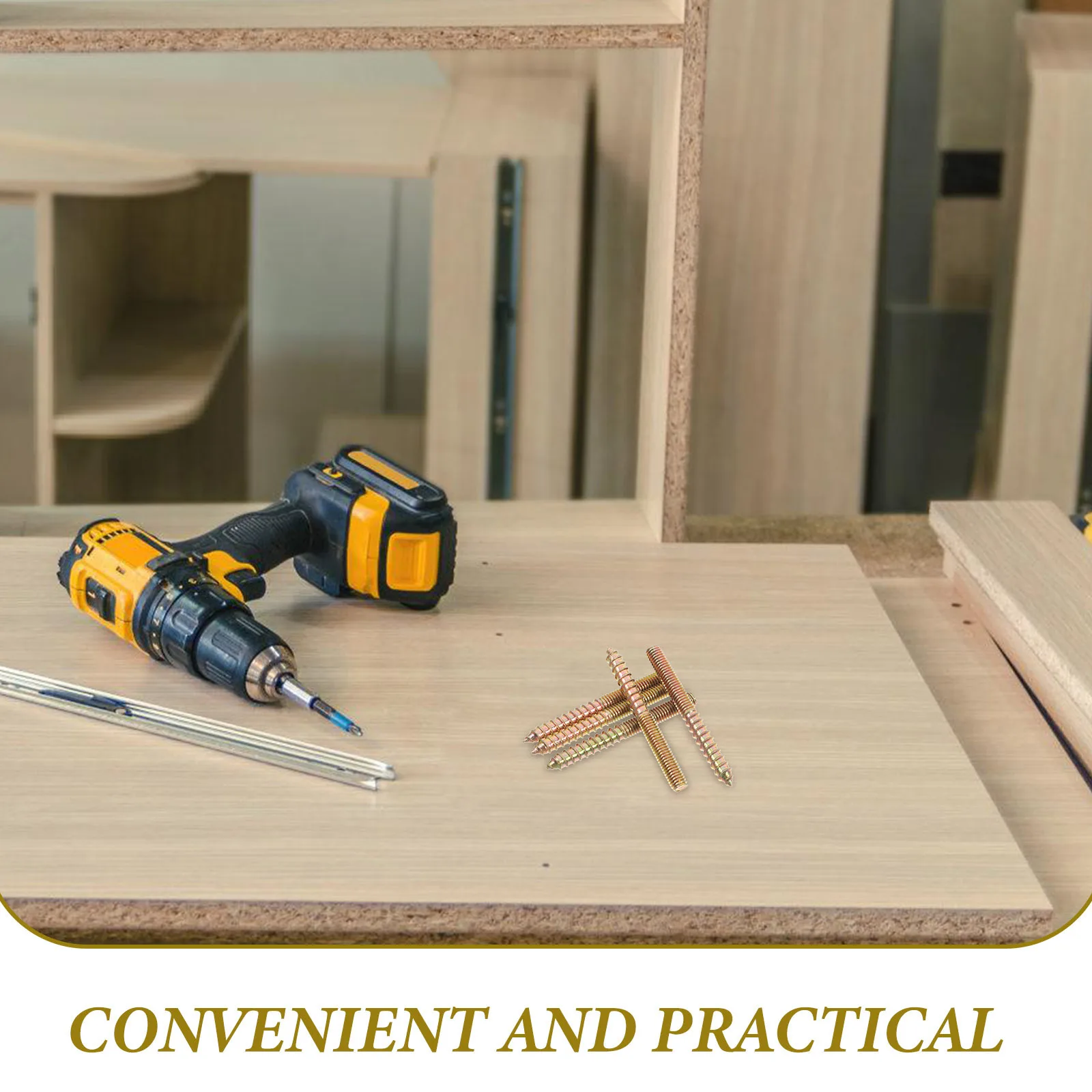 Sekrup Berkepala Ganda Pengganti Baja Sekrup Berujung Ganda untuk Furnitur dan Proyek DIY Sekrup Pengganti