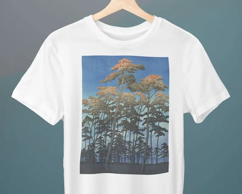 Hikawa park in Omiya, Hasui Kawase Painting, Unisex T-Shirt, Art T-Shirt, Gift for Her, Gift for Him, Art Lover Gift