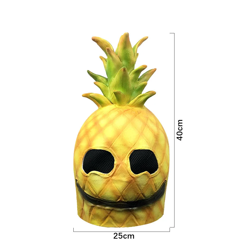 Ananas-Latexmaske Lustige Frucht-Kopfmaske Halloween Ostern Kostümparty Maskerade – Detail 2