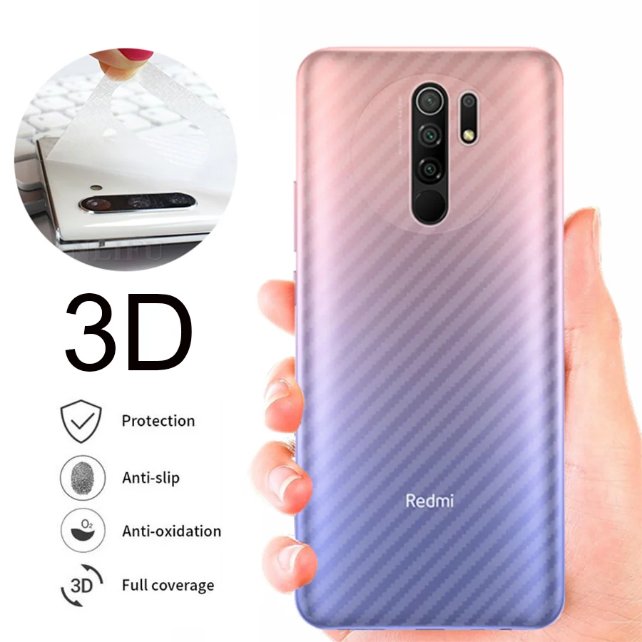 

5Pcs Back Carbon Fiber Film For Xiaomi Mi 12 11T Note 10 Lite Poco M3 X3 Redmi Note 9s 8 8T 9 K40 Pro 5G Full Screen Protector