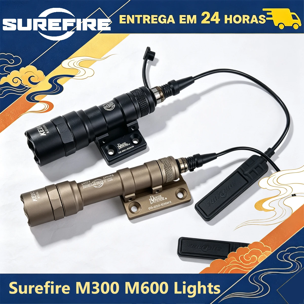 Tactical SureFire M600C DANIEL DEFENSE Flashlight Side Mount MLoK Rail DD CNC Keymod SF M300 M600 Light Base Mount High Quality