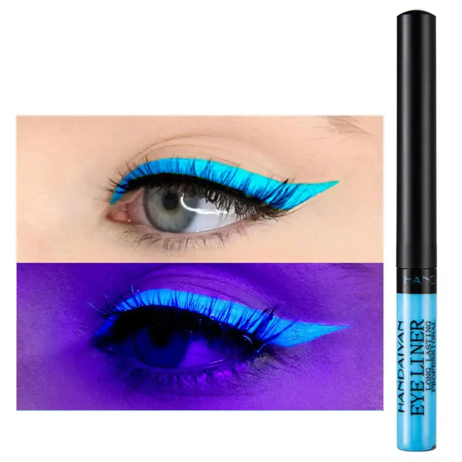 Eyeliner liquido opaco colorato - Eyeliner fluorescente arcobaleno ad asciugatura rapida - Penna eyeliner impermeabile vibrante per apparecchi di precisione