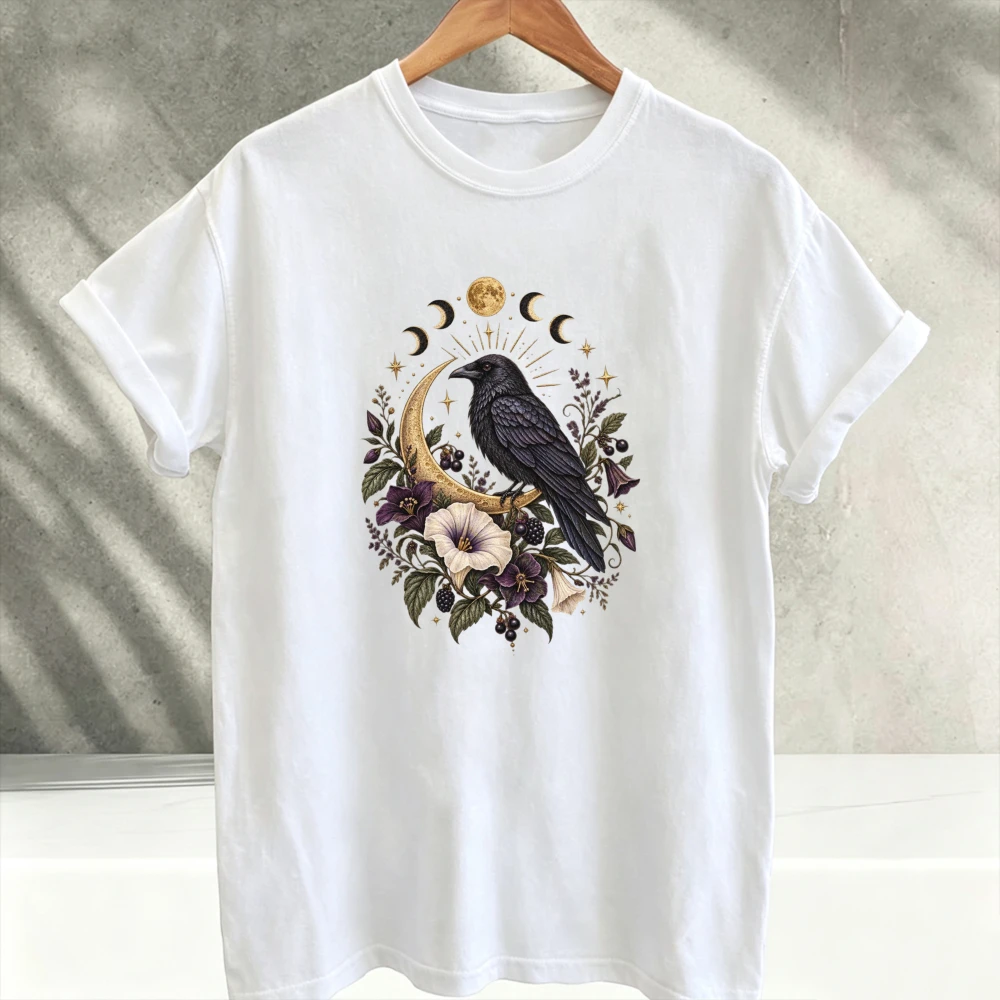 Butterfly Ornamental Graphic Printed T-Shirt Black Orange Brown Vintage Decorative Wings Curl Leaf Pattern Short Sleeve Unisex