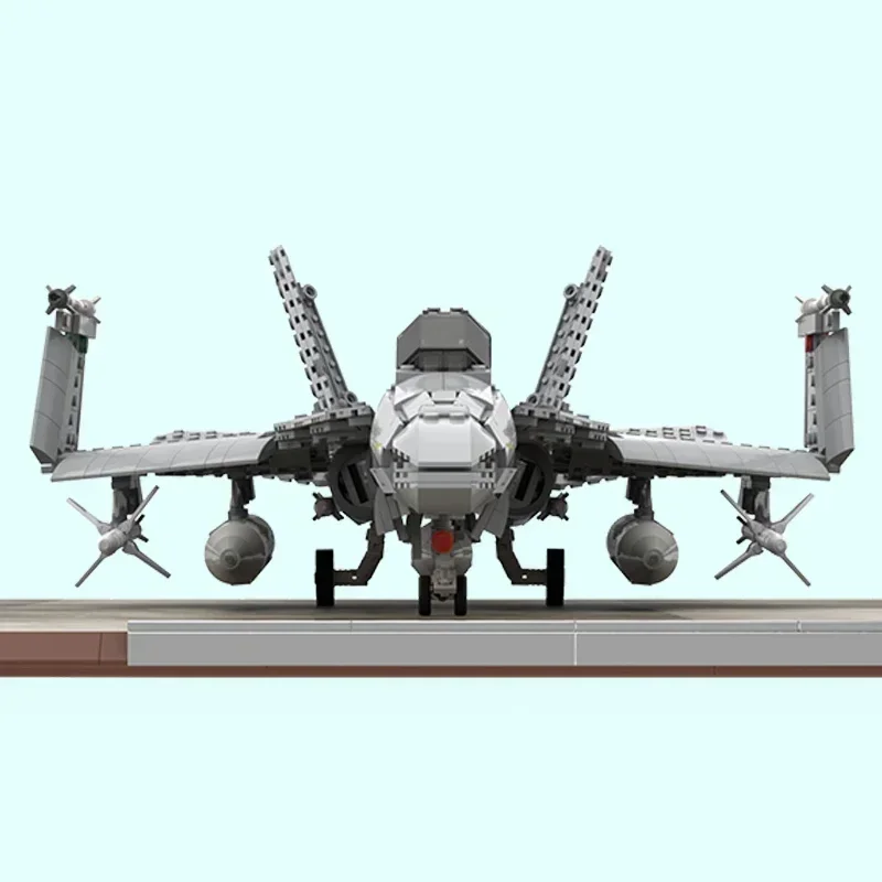 Klocki konstrukcyjne Moc z serii wojskowej FA-18C Hornet Model myśliwca Technologia Montaż Samolot Zabawki Prezenty