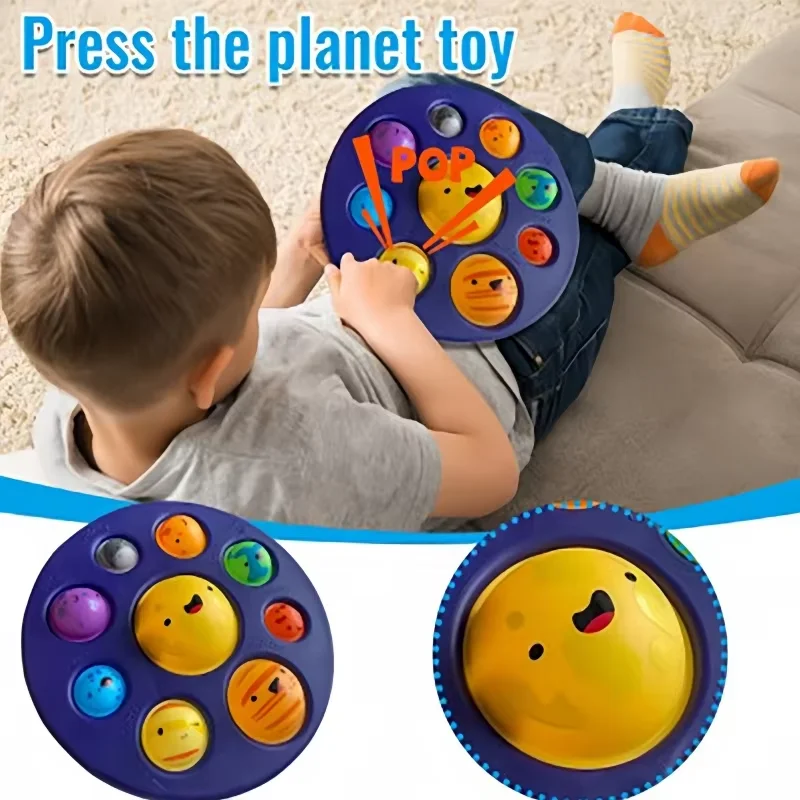 Huit planètes fossettes pousser bulle Fidget jouets bébé sensoriel autisme besoins Squishy anti-Stress jouets pour enfants pour enfants cadeau