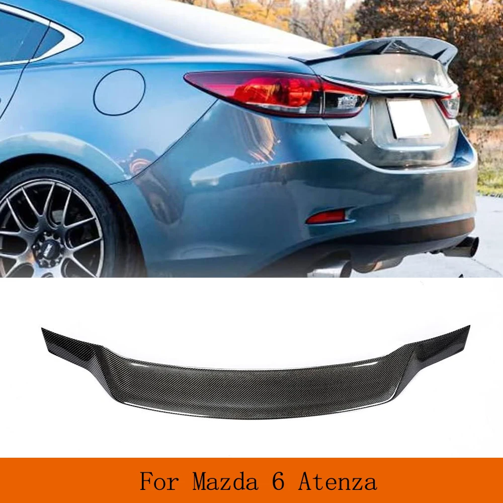 Car Rear Trunk Racing Spoiler for Mazda 6 Atenza Sedan 4 Door 2013-2019 Carbon Fiber Rear Boot Lid Highkick Tail Wing Lip