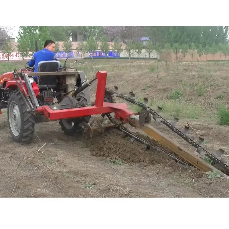 Chain Saw Ditching Trenching Machine Large Chain Trencher Multifunctional Orchard Walking Tractor Chain Type Trenching Machine