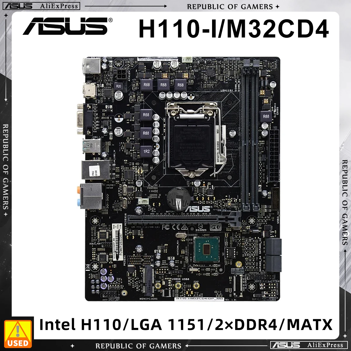 

ASUS H110-I/M32CD4/DP_MB Motherboard LGA 1151 Support i7-7700K 6700 i5-6600K 6500 i3-6300 6100 CPU 2xDDR4 M.2 mATX Mainboard