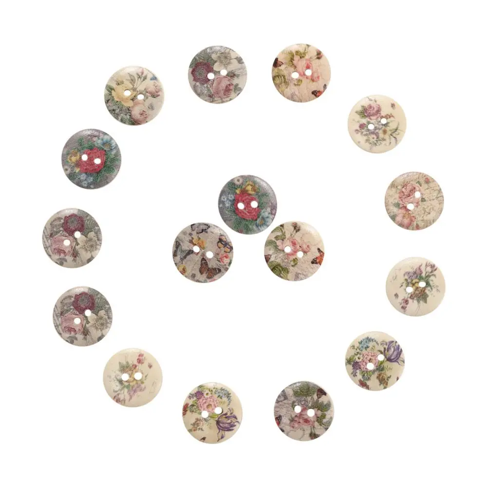 Bulk/Job Decoration Lots Wood Lot/Scrapbooking/Card 50Pcs Color Resin Mixed 2Holes Round Buttons Sewing