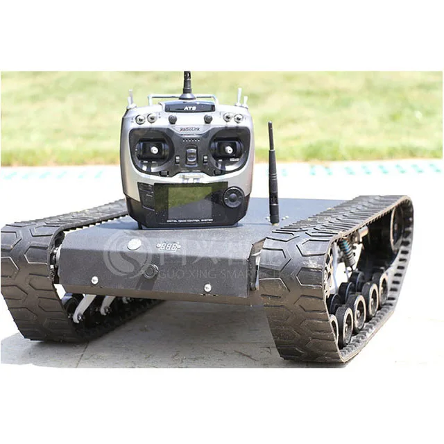 Outdoor robot small crawler chassis electric mobile vehicle rubber tracked robot chassis safari138t