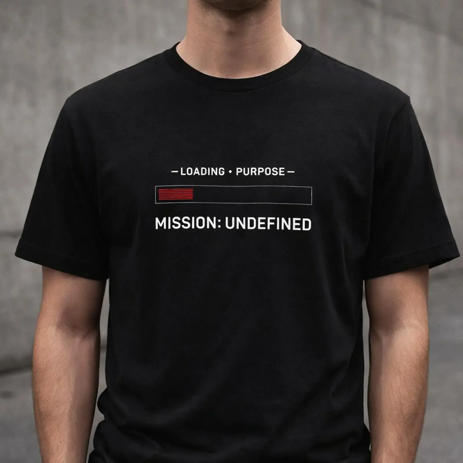 LOADING PURPOSE Zero Percent Progress Bar T Shirt Streetwear vintage Washed Comfortable Stylish Stretched homme graphic