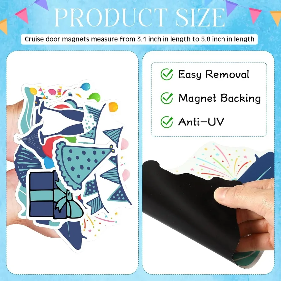 12 قطعة زينة باب الرحلة المغناطيسي المحيط سيارة مغناطيس كروز الباب المغناطيس ملصقات زينة المحيط الثلاجة ديكور ل Carniv #4
