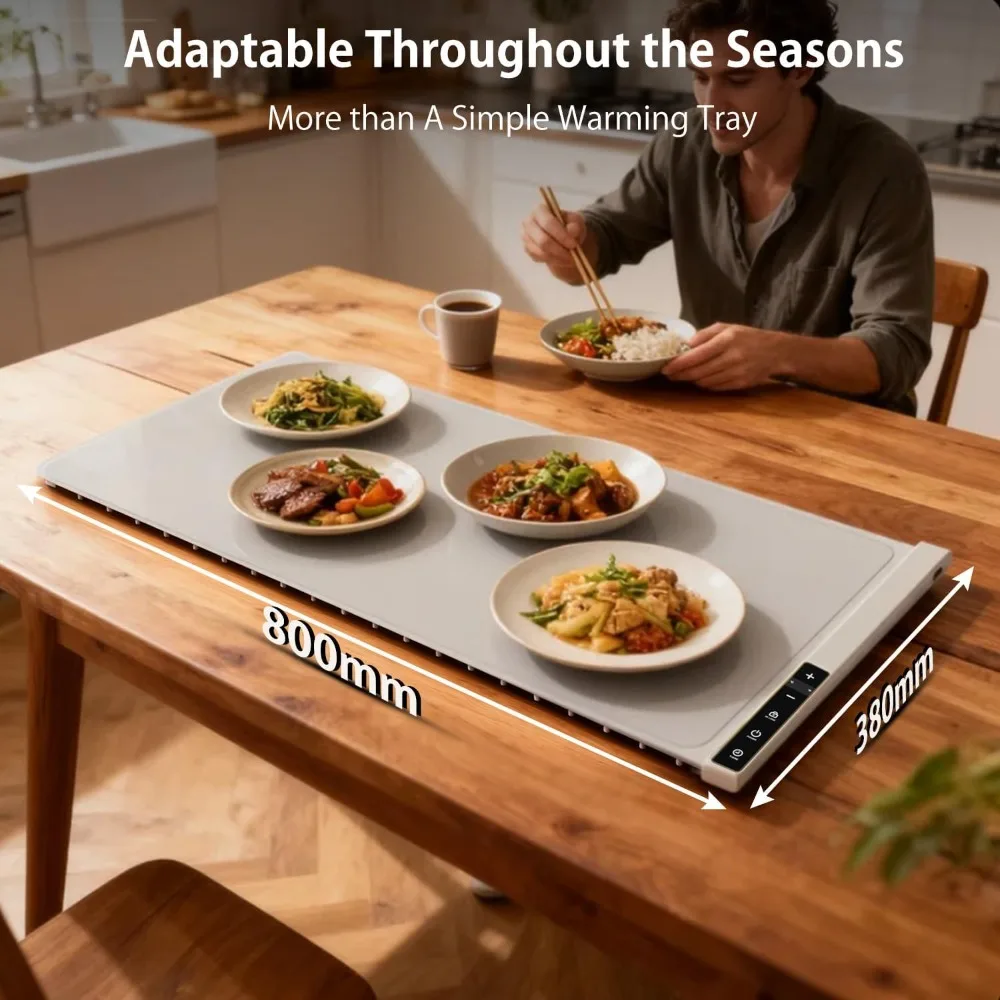 Extra Large 32"x15" Warming Mat for Food, Silicone Roll Up Warmer for Countertop Buffet Party, Housewarming Gift view 4