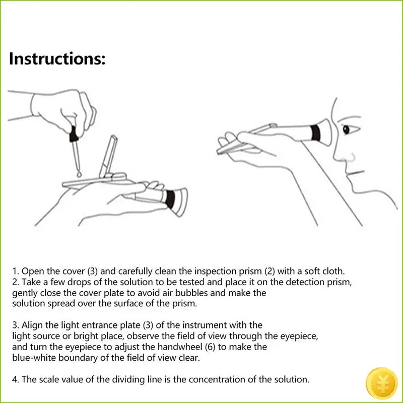 

1 комплект ручного рефрактометра, тестер влажности меда, измеритель содержания сахара, 0-90% металл