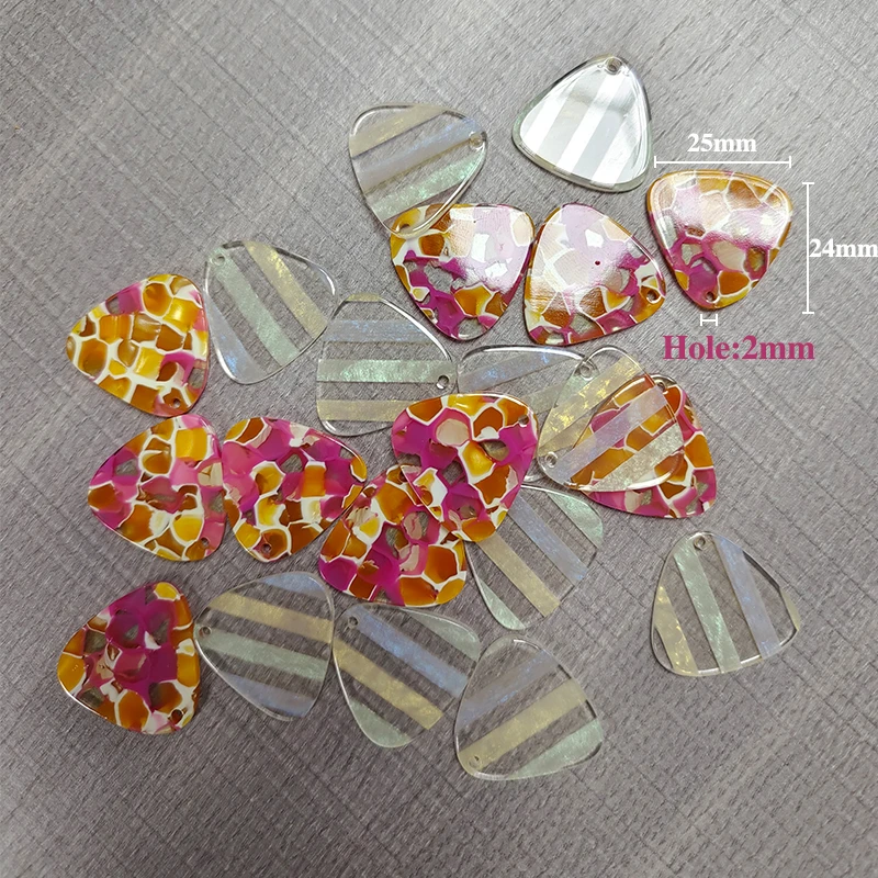 10Pcs 24x25mm Mix Color Triangle Shape Acrylic Charms Pendant for Earrings DIY Jewelry Making Supplies Earring Findings