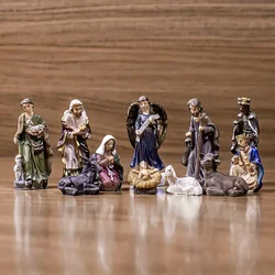 Easter Nativity Scene Set Real Life Nativity Jesus Manger Christmas Crib Ornament Holy Family Craft Statue Decor Easter Gifts