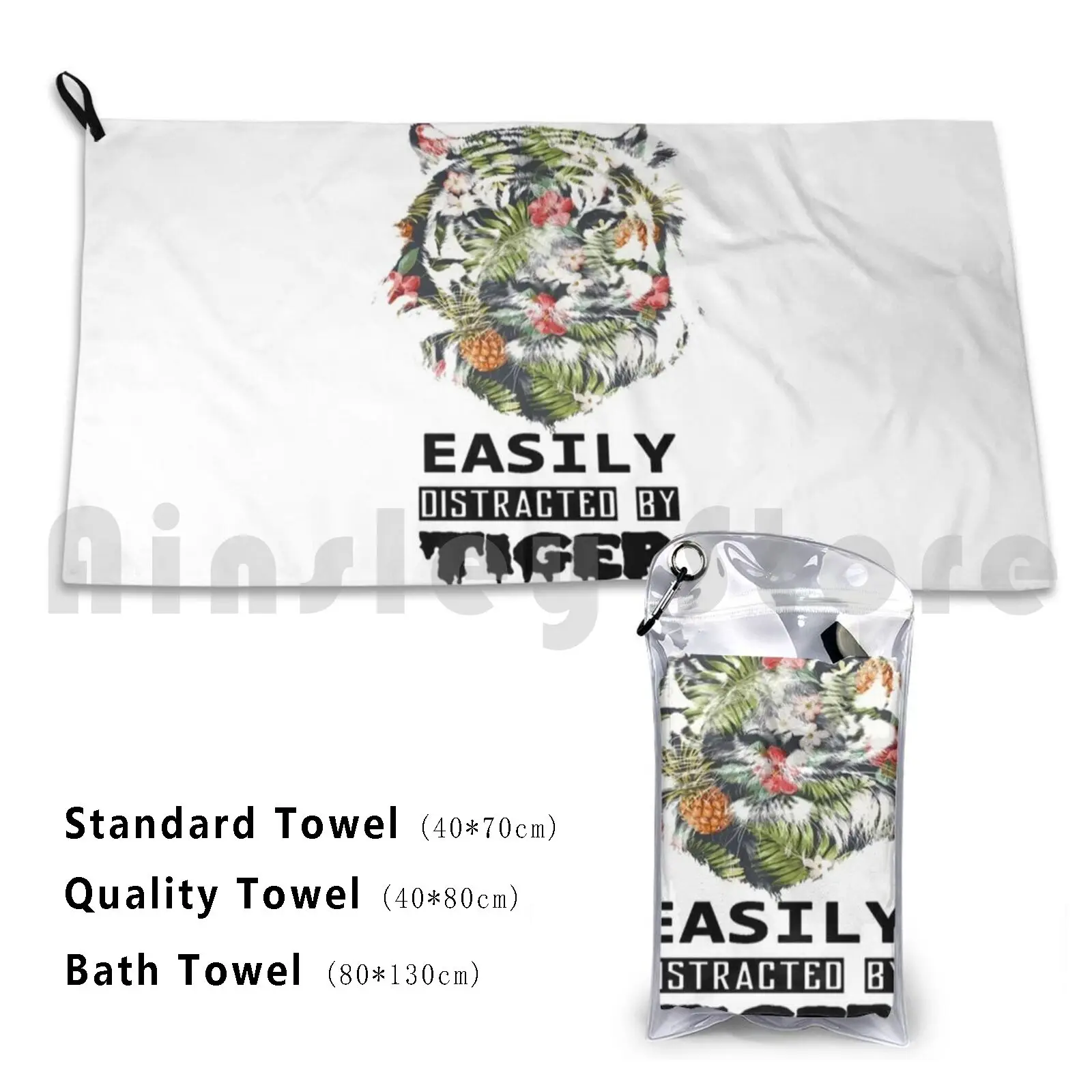 ? Tiger King Shirt Custom Towel Bath Towel Easily Distracted By Tiger Tiger Animal Love Animal