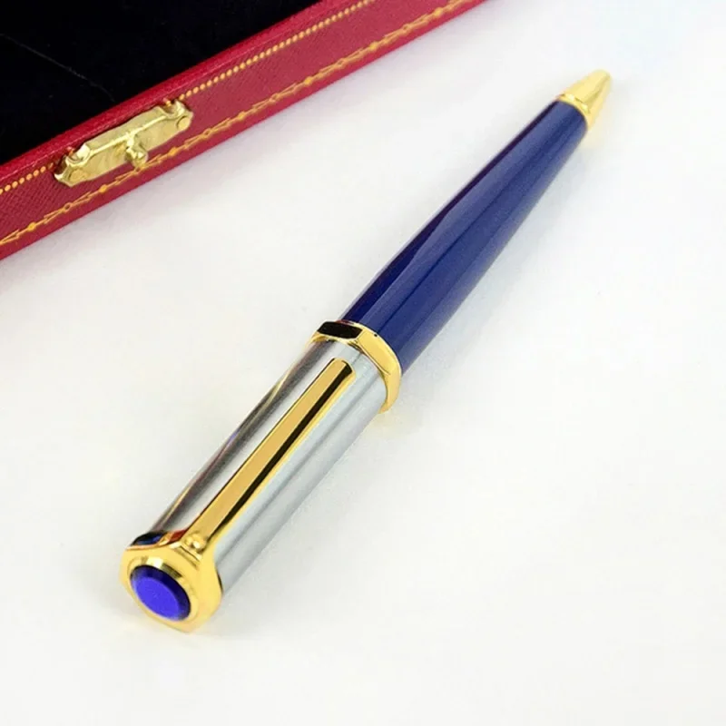 Luxury CT Heptagon Blue Ballpoint Pen With Serial Number Writing Smooth