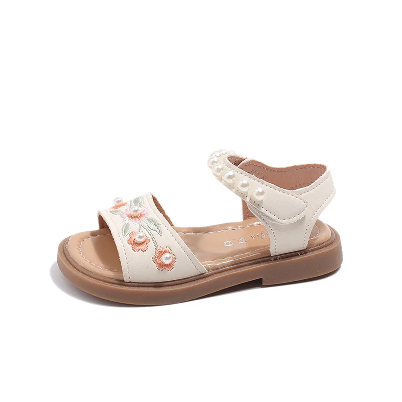 Sandalias de princesa para niña, chanclas antideslizantes de estilo extranjero, Hanbok suela suave, novedad de verano, 2024