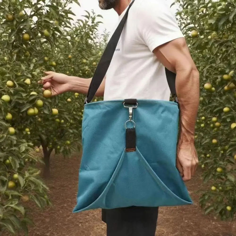 

Washable Large Fruit Picking Bag Adjustable Strap Portable Harvest Picking Bag Tear Resistance Bottom Opening