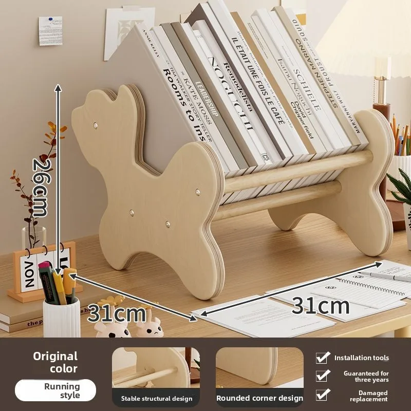 

Durable Cartoon Creative Bookshelf Solid Wood Small Bookshelf Multi-layer Layered Shelf Partition Window Sill Storage Shelf