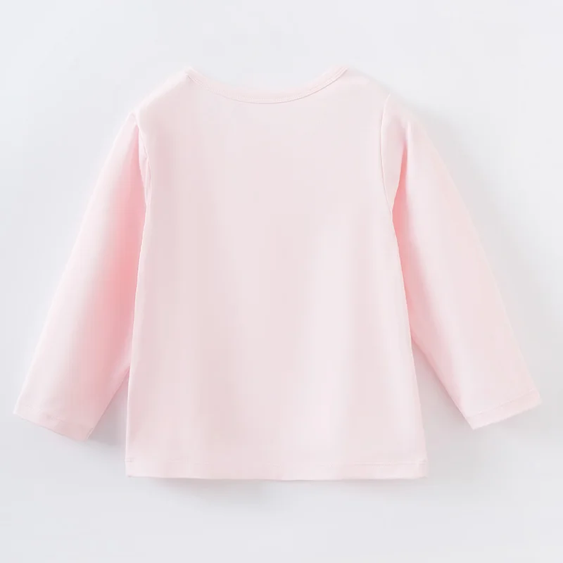 Long Sleeve Spring Autumn Casual Fashion Kid Boy Girl Baby Outfit Pink T-shirt Top New Style Children Outdoor Trendy Cute Lovely