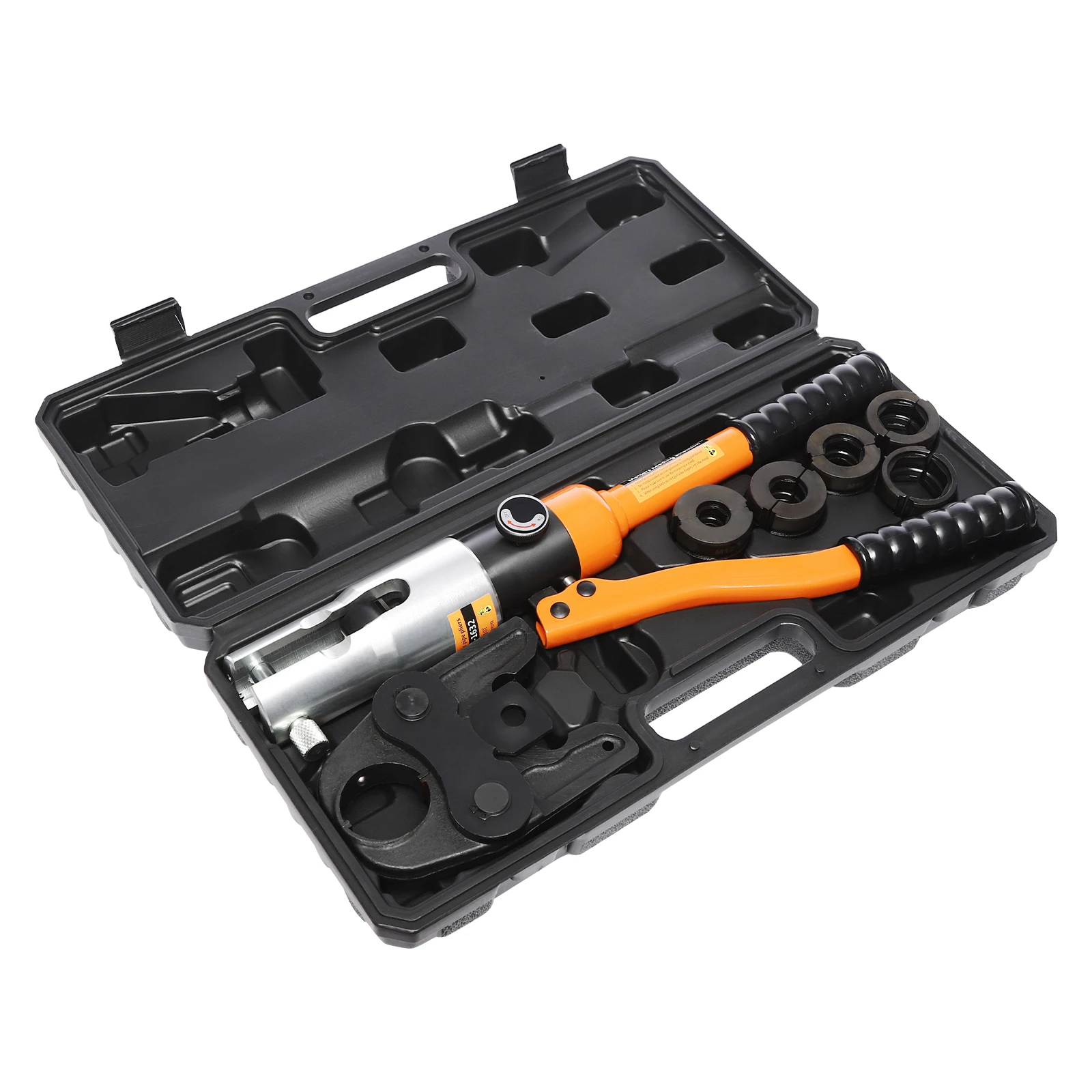 10T Hydraulisches Crimpwerkzeug mit 5 austauschbaren Matrizen M12/M15/M18/M22/M28 360° ° Drehbarer Kopf für Kupferrohr-Kabelendverpressgerät – Detail 9