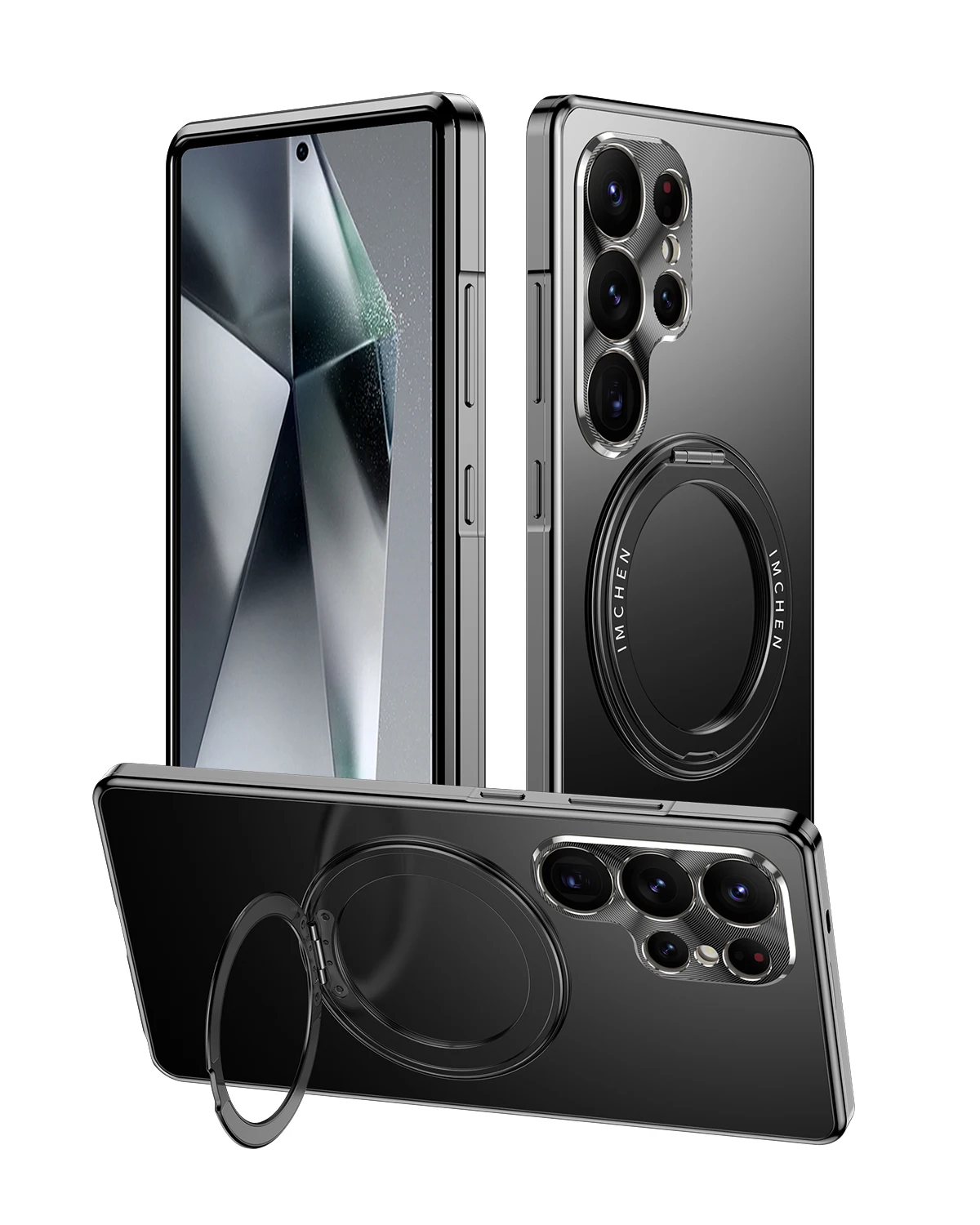 

360° Rotating Magnetic Metal Case for Samsung S25 Ultra, Military-Grade Shockproof Protective Cover with Aluminum Alloy Bracket