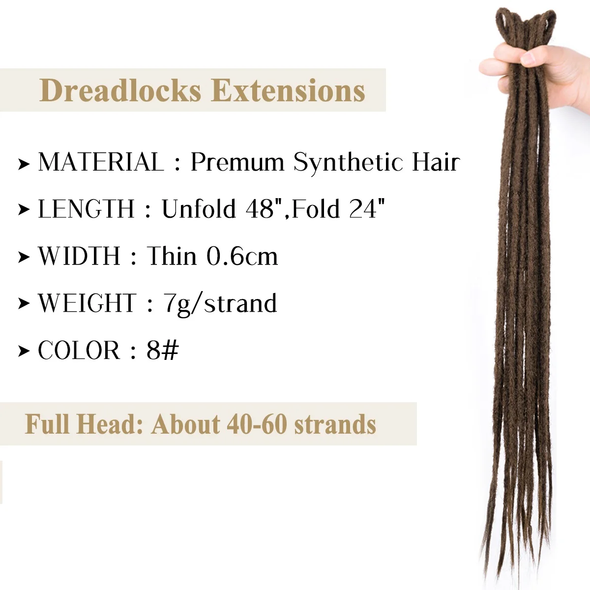 Synthetic Dreadlock Extensions Crochet Dreads 24 Inch Ombre blonde Dreads extensions Braiding Hair Loc Extensions For Women