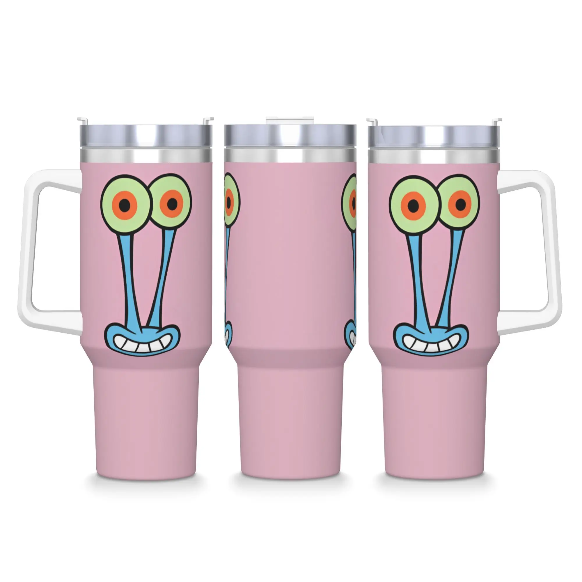 Edelstahl-Becher Spongebob Cartoon Kaffeetasse Wärmeisolierend für Kalt und Heiß Auto-Becher Camping-Wasserflasche