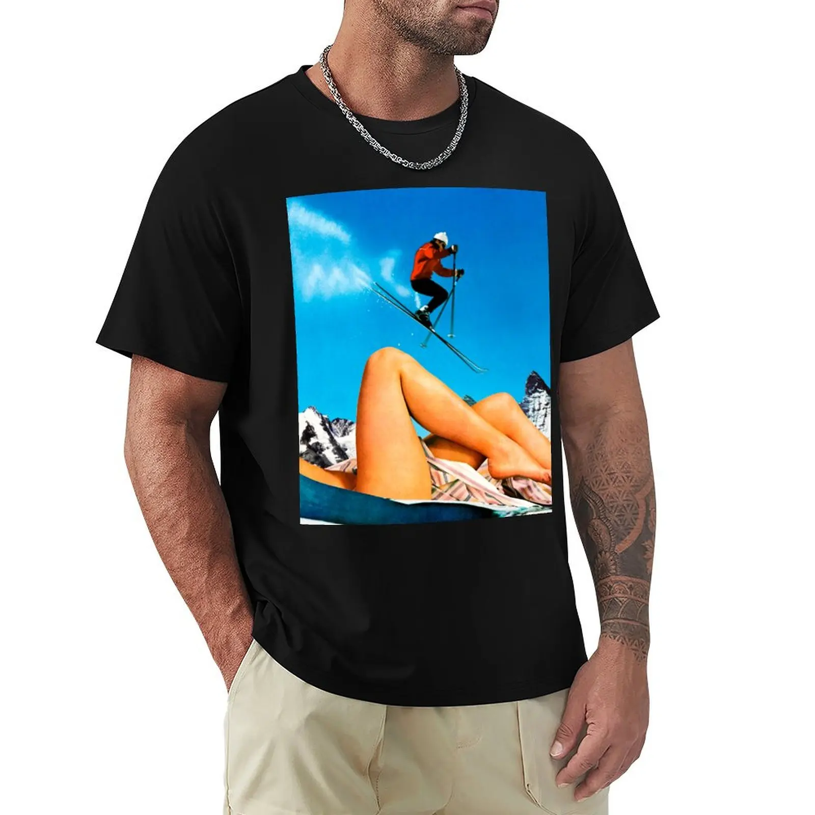 

Skiing Time T-Shirt Summer Print Short Sleeve Tee