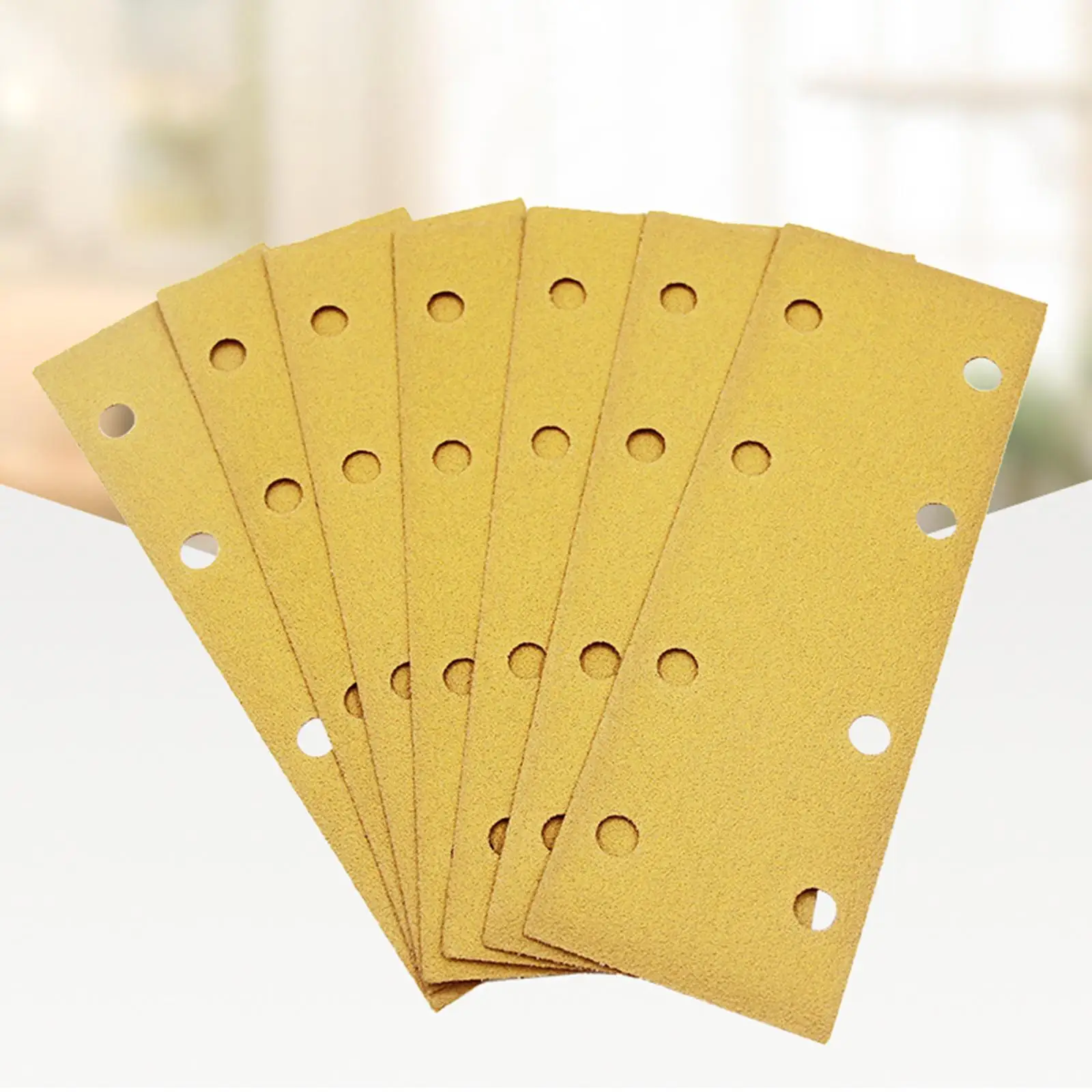 100pcs Flocking Sandpaper 8 Holes Abrasive Sheets Hook Loop Dustless Sander Paper Aluminum Oxide for Wood Metal Polishing Tools