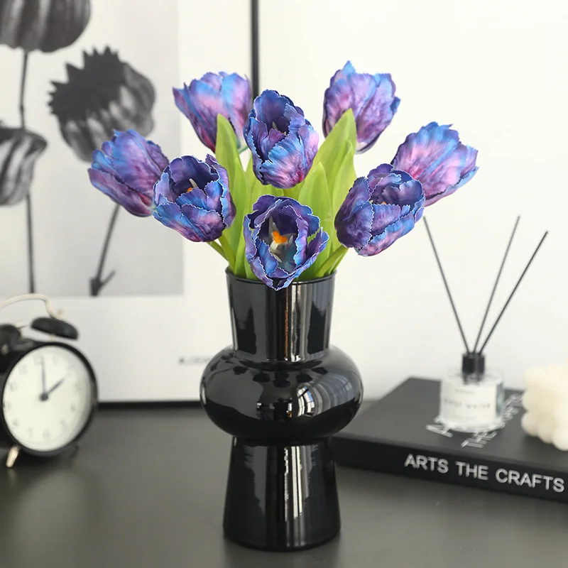 Single branch multi-color parrot tulip artificial flower wedding home decoration artificial flower simulation flower ornaments