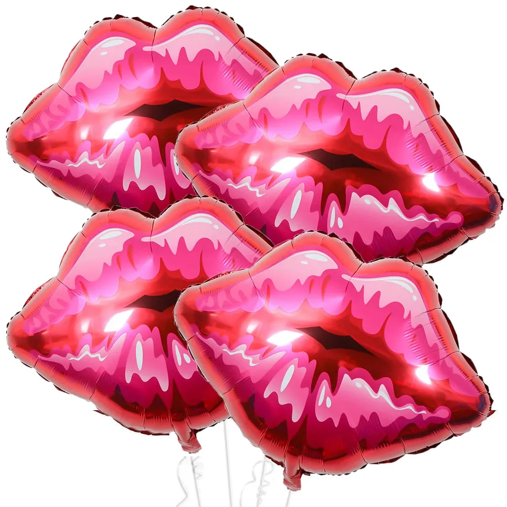 

4pcs Large Red Lips Balloons Valentine's Day Kiss Balloon Birthday Wedding Baby Shower Party Decoration Anniversary Globos