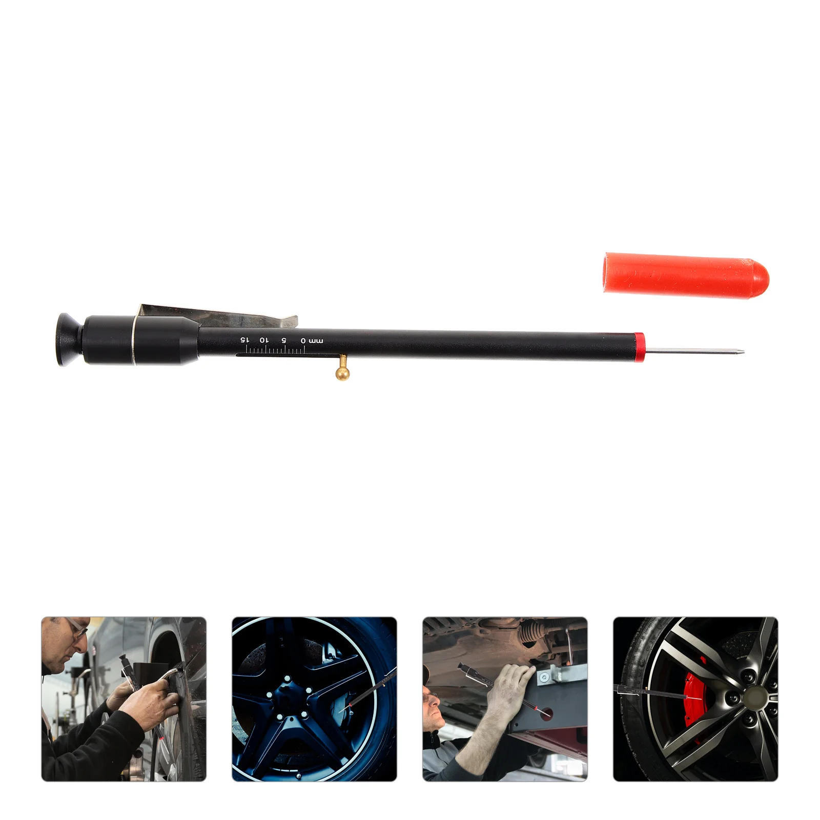 Car Brake Pad Testing Pen Scale Thickness Gauge Measuring Tool Tire Tread Depth Spreader for Belt Tension