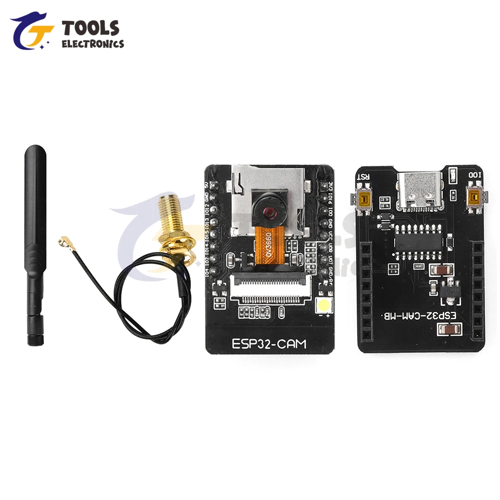 ESP32-CAM-MB 마이크로 USB/타입 C ESP32 WIFI BT 개발 보드 OV3660 카메라 모듈 CH340 포함