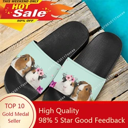 Sandals Female Guinea Pig Design Casual Flat Beach Slippers Comfortable Light Soft Bottom Shower Slides Adult Child Home Shoes