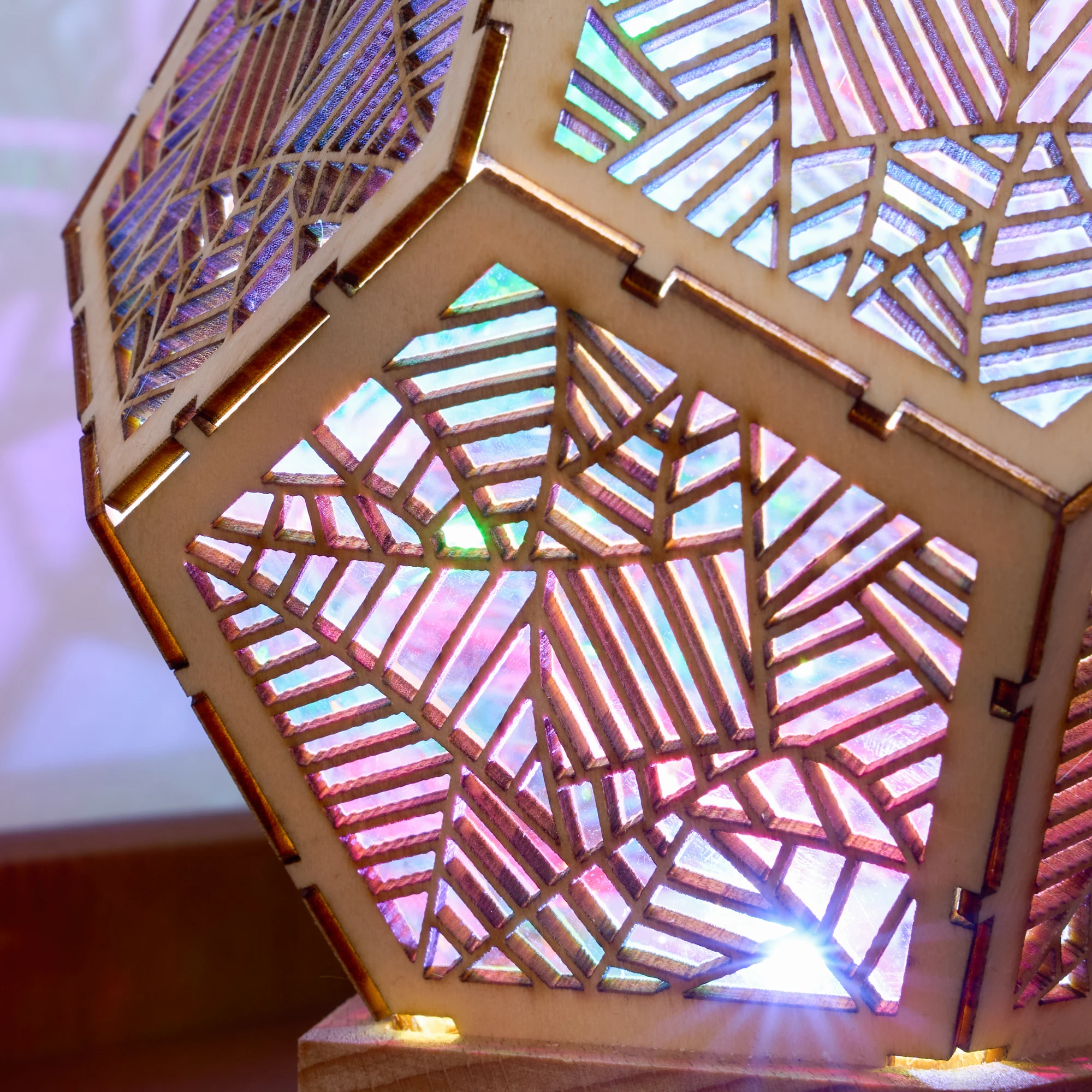 LED Colorful dodecahedron Night Light Bohemian Polar Star Accent Lamp Projector