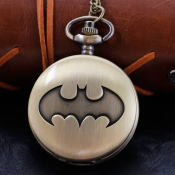 Bronze Vintage Bat Quartz Pocket Watch High Quality Unisex Necklace Timing Pendant Men's and Women's Pocket Watch Renoj CF1379