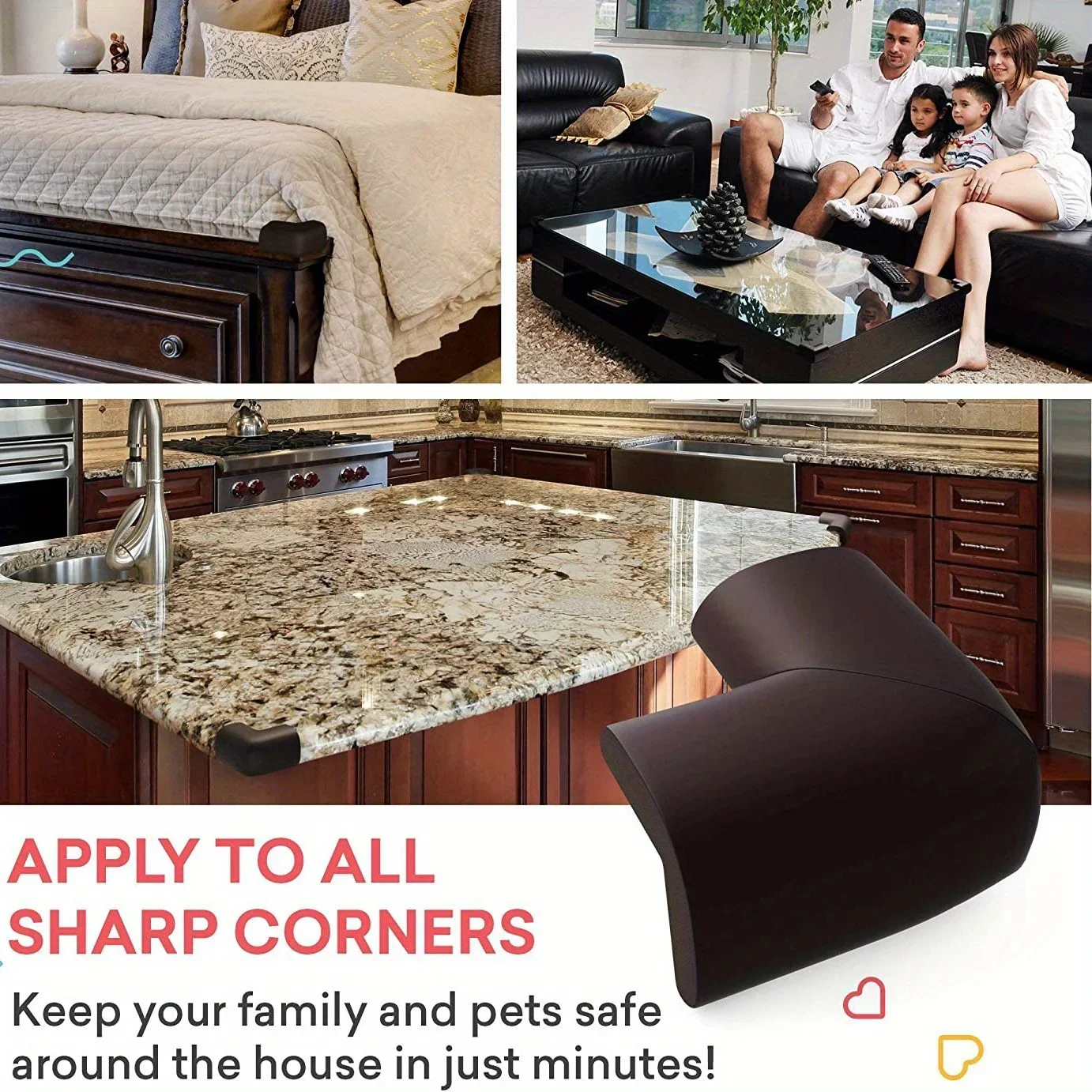 8 peças protetores de canto e protetores de borda de segurança macia para bebês-protetor de canto de mesa pré-agarrado, suprimentos de segurança infantil