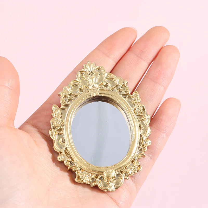 1pc 1/12 accessori per telaio in miniatura per casa delle bambole mobili specchio in miniatura specchio da parete per camera mini specchi classici per casa delle bambole