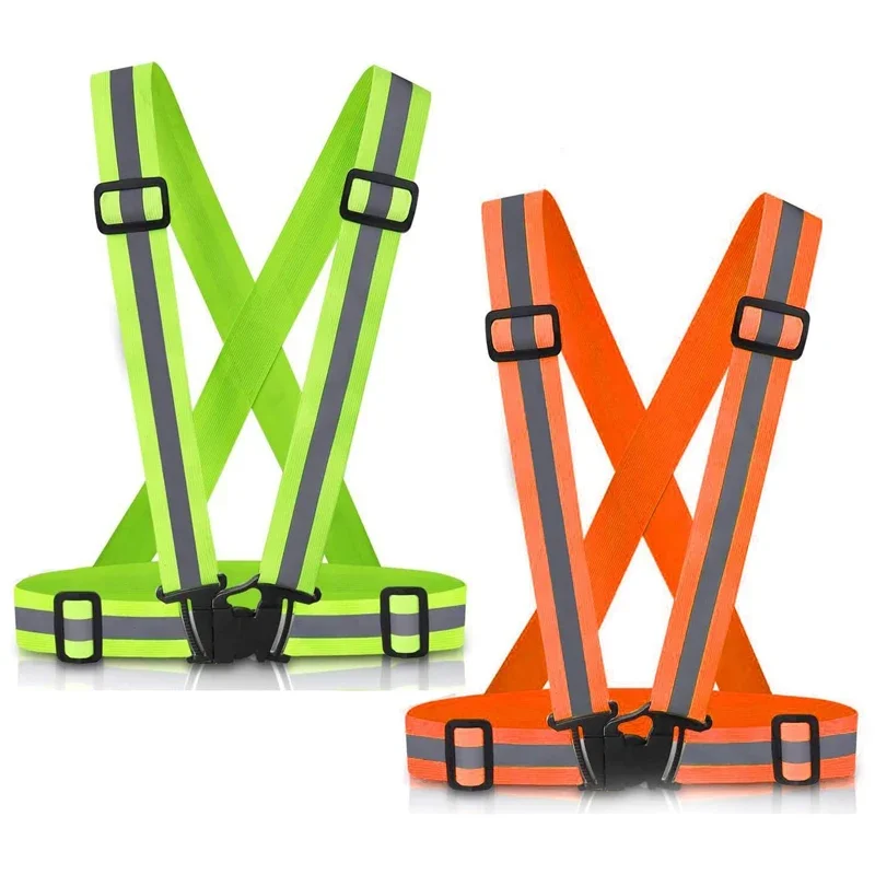 Outdoor Adjustable Safety Vests Night Walking Highlight Reflective Vest Lightweight Biking Safety Straps Waterproof Running Gear