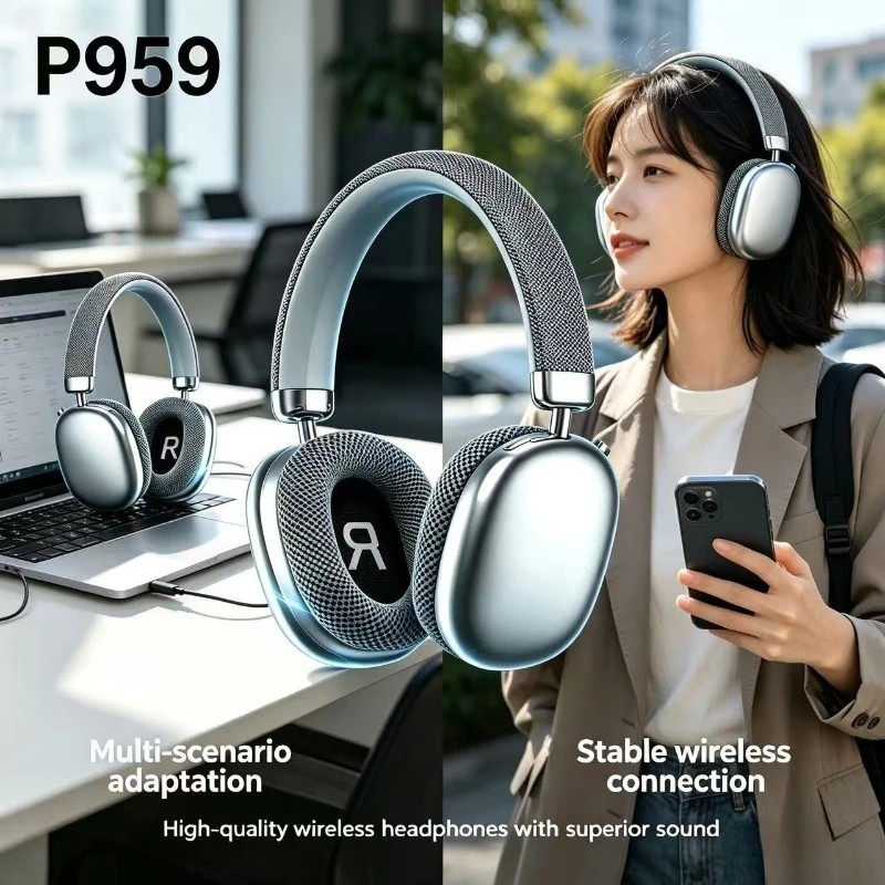 

Оригинальные беспроводные Bluetooth-наушники P959 Air Max с микрофоном с шумоподавлением, спортивные игровые наушники, подходящие для IOS