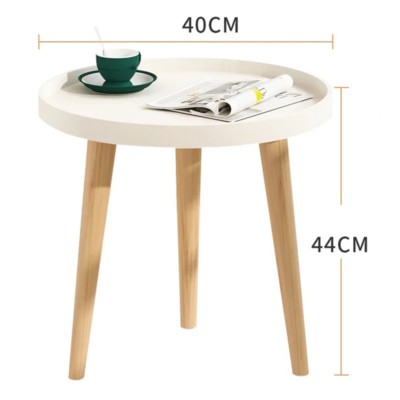 ABFU-طاولة مستديرة بيضاء بجانب السرير طاولة القهوة ديكور المنزل طاولة السرير