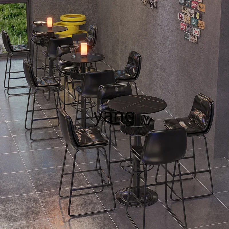 RQ bar table and chair combination custom industrial style bar table high stool