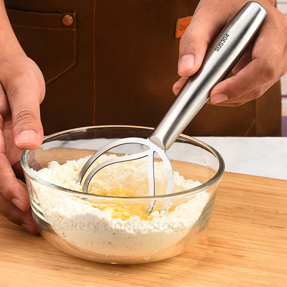 Danish Dough Whisk Stainless Steel Hand Egg Mixer Artisan Blender For Bread Pastry Danish Dough Kitchen Baking Accessories