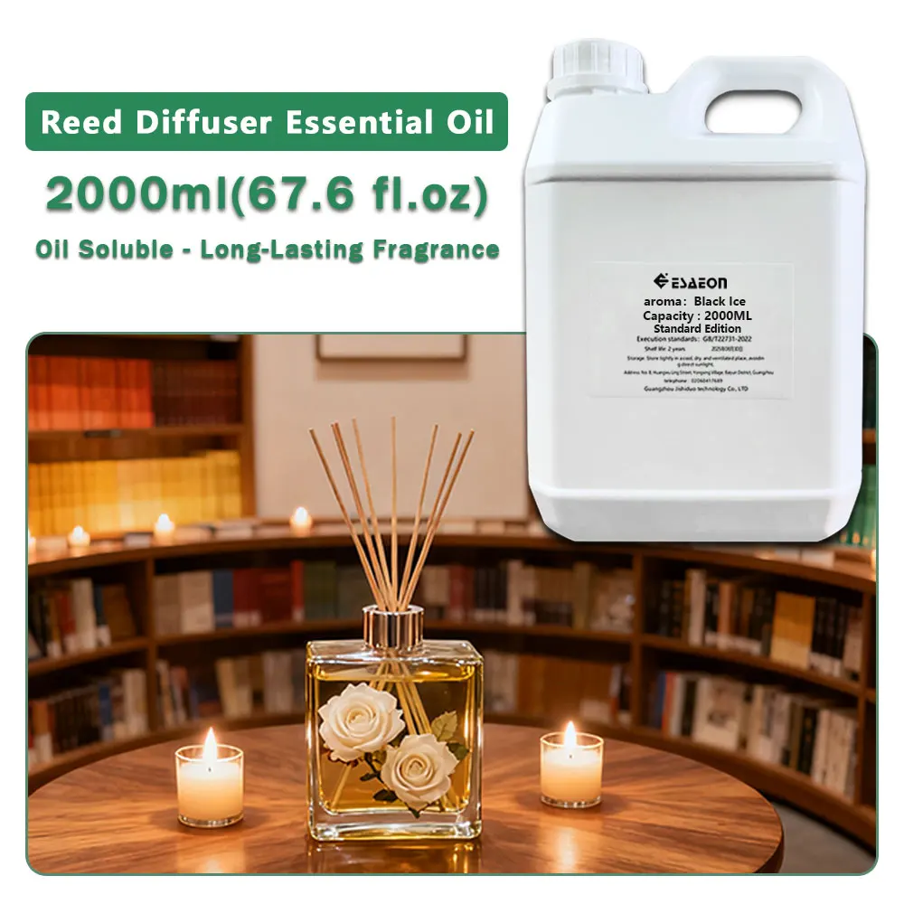 ESAEON Essential Oils - Vine Diffuser Replenishes Aromatic Oil, Aroma Reed Diffuser Oil, Black lce/Cedar - 2000ML (67.6 fl.oz)