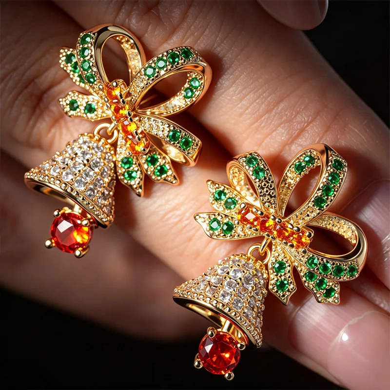New European and American Sparkling Bell Christmas Style Accessories for Attending Banquets with Dynamic and Elegant Accessories