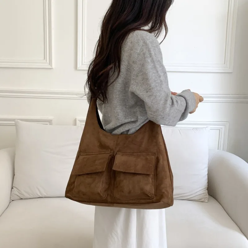 Suede Crossbody Bags for Women Shoulder Bag Fashionable Winter Suede Tote Bag for Women Purse and Handbags Designer Bags Сумка